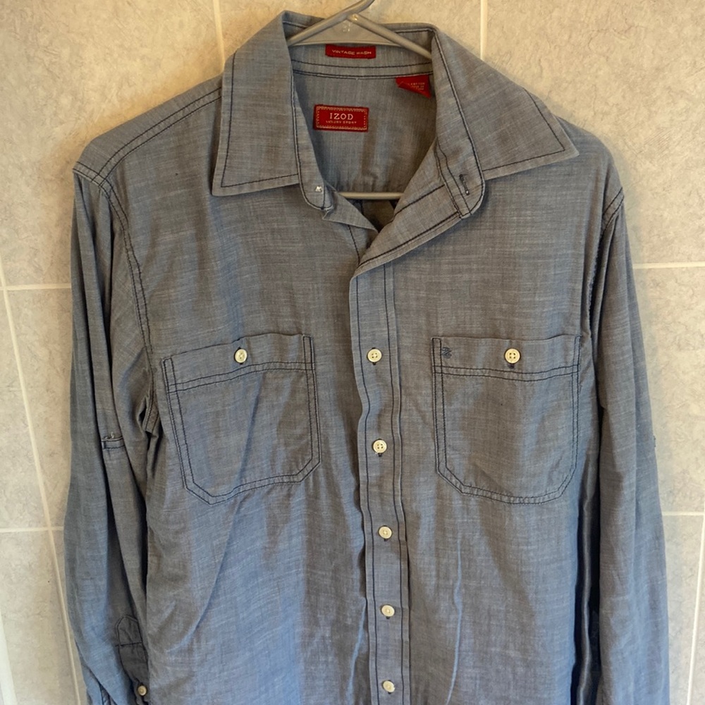 IZOD vintage wash long sleeve button down